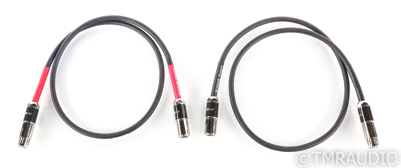 Tellurium Q Ultra Black XLR Cables; 1m Pair Balanced Interconnects