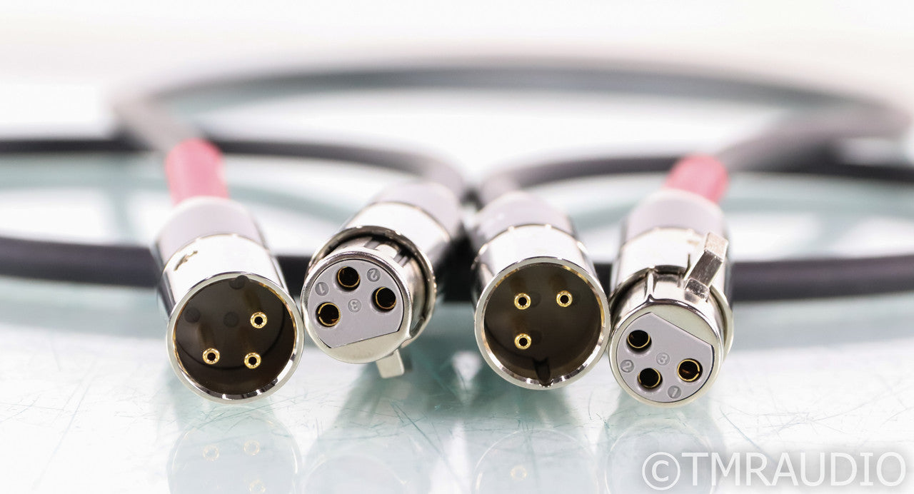 Tellurium Q Ultra Black XLR Cables; 1m Pair Balanced Interconnects