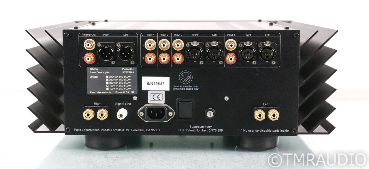 Pass Labs INT-150 Stereo Integrated Amplifier; Remote; INT150