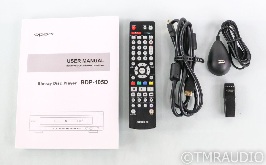 Oppo BDP-105D Universal Disc Player; Remote; All-Region Modified; Silver; 3D