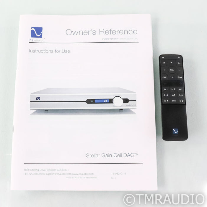 PS Audio Stellar Gain Cell DAC; D/A Converter; Silver; Remote (Used)