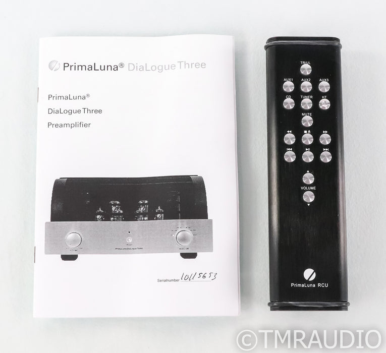 PrimaLuna Dialogue Three Stereo Tube Preamplifier; Black; Remote