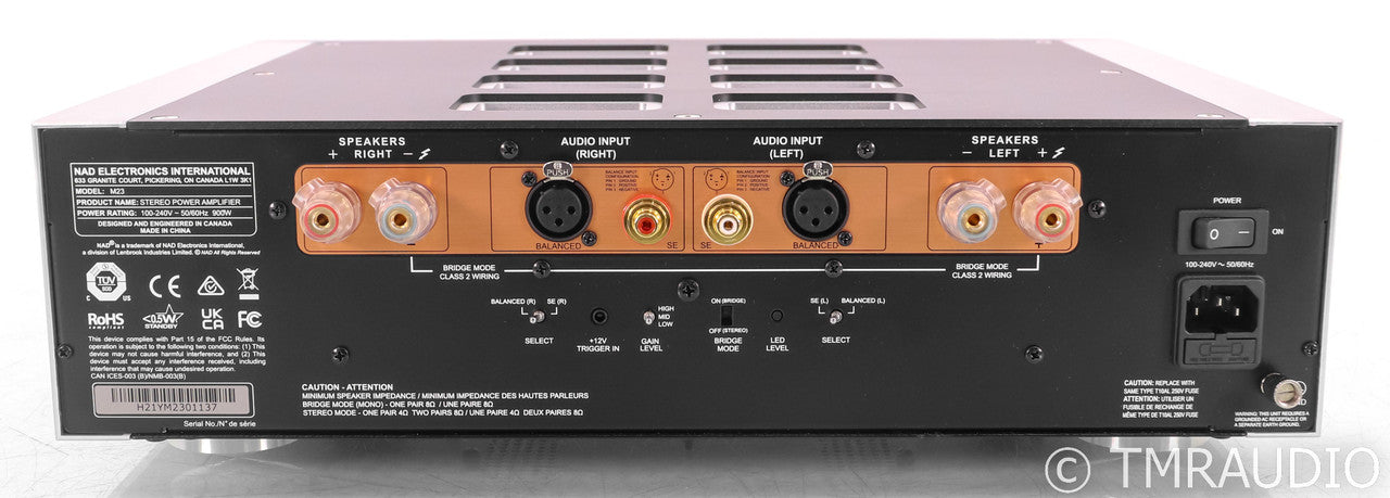 NAD Masters M23 Stereo Power Amplifier; Silver Pair (Open Box)