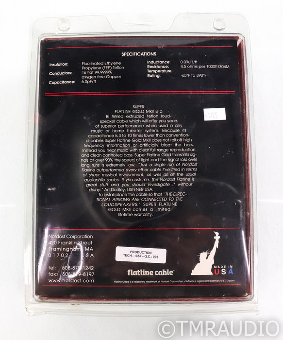 Nordost Super Flatline Mk II Speaker Cables; 5.5m Pair; New / Open Box