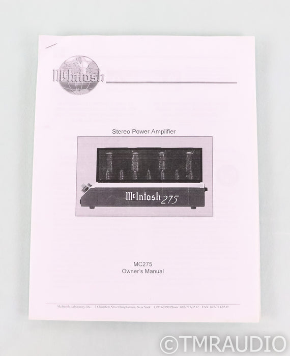 McIntosh MC-275 Mk V Stereo Tube Power Amplifier; MK5; MC275