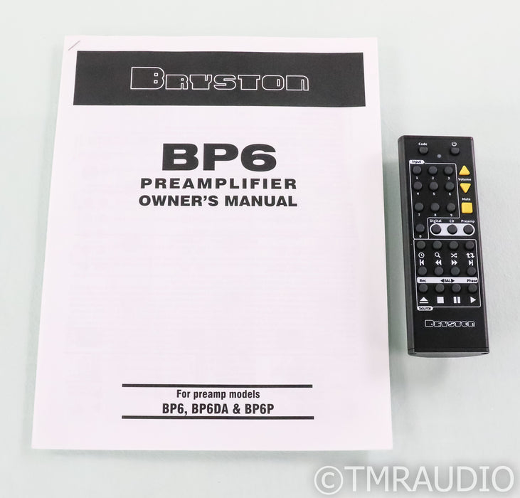 Bryston BP6 Stereo Preamplifier; Remote; Black; 17" Faceplate; BP-6