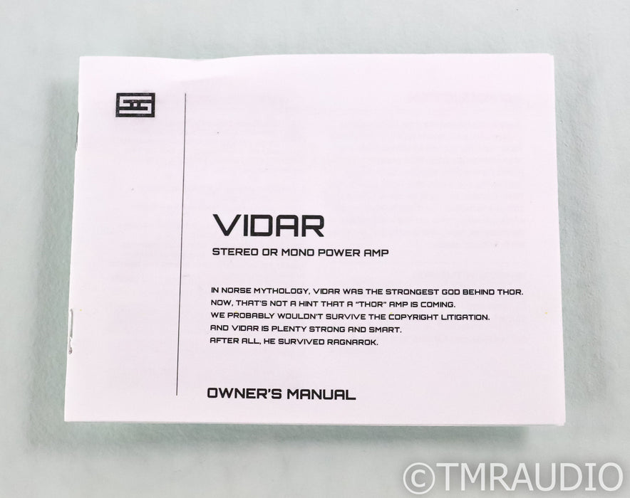 Schiit Vidar Stereo Power Amplifier; Black