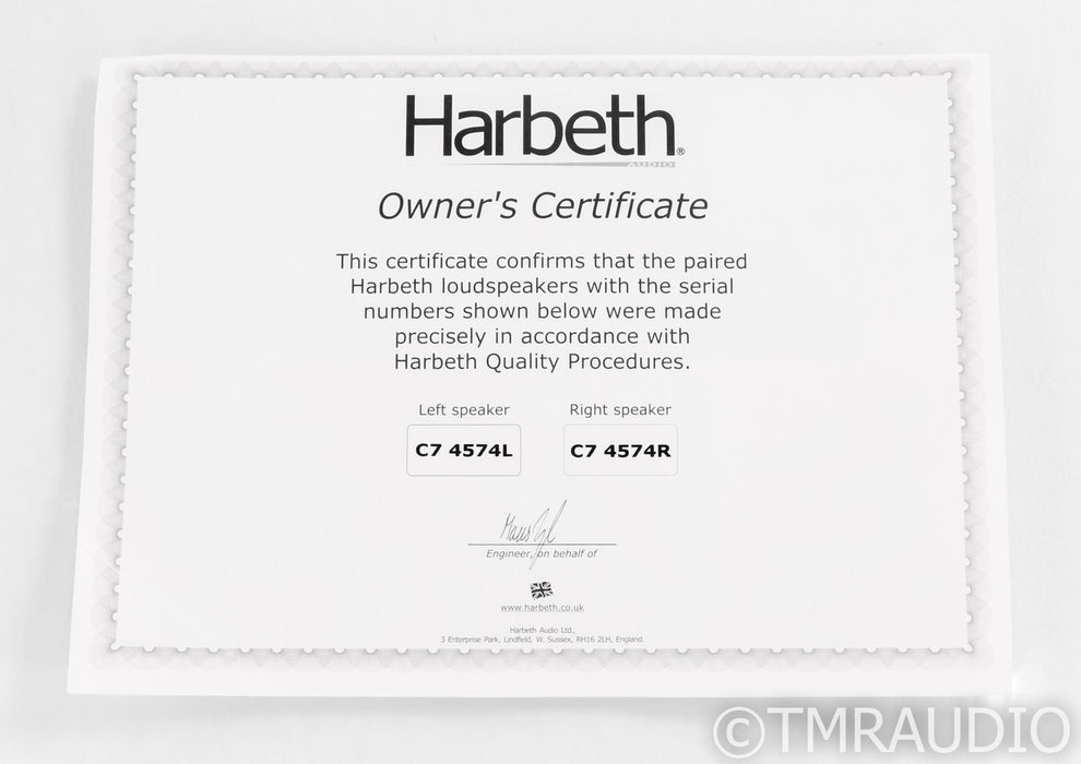 Harbeth HL Compact 7ES-3 Bookshelf Speakers; 7ES3; Cherry pair