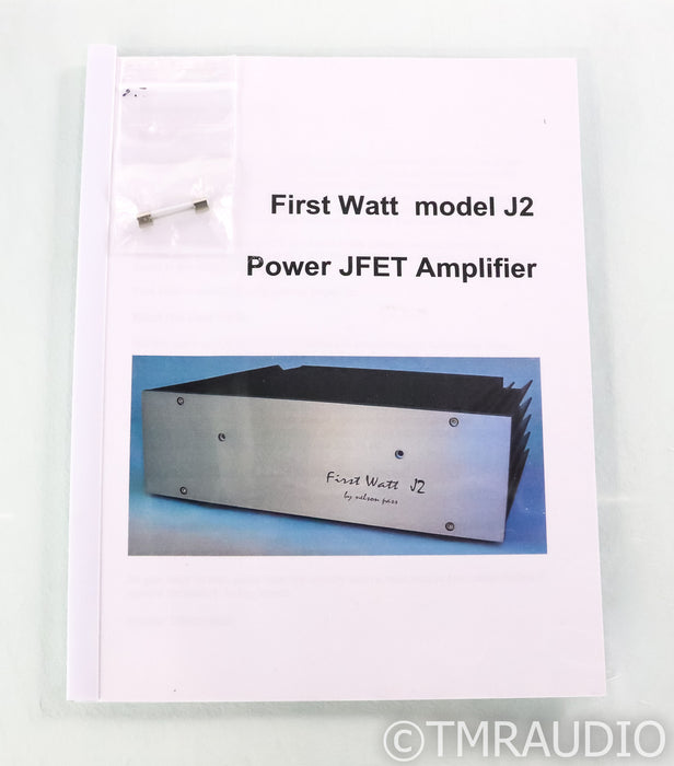 First Watt J2 Stereo Power Amplifier; J-2; Nelson Pass