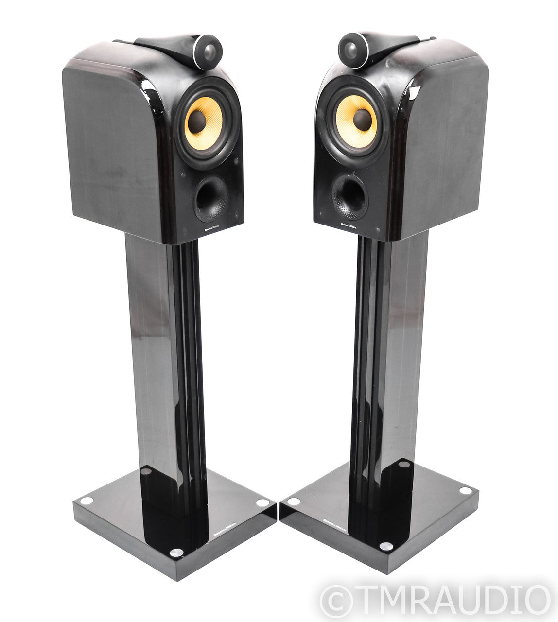 B&W PM1 Bookshelf Speakers; PM-1; Mocha Gloss Pair with Stands