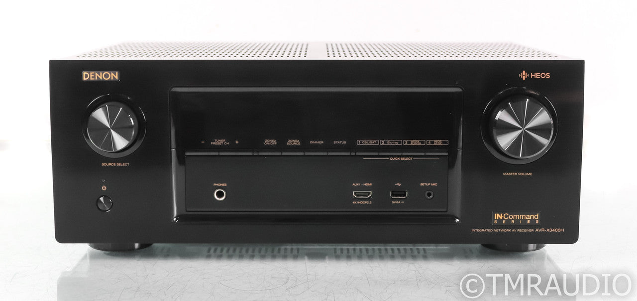 Denon AVR-X3400H 7.2 Channel Home Theater Receiver; AVR3X400H; Remote; Bluetooth