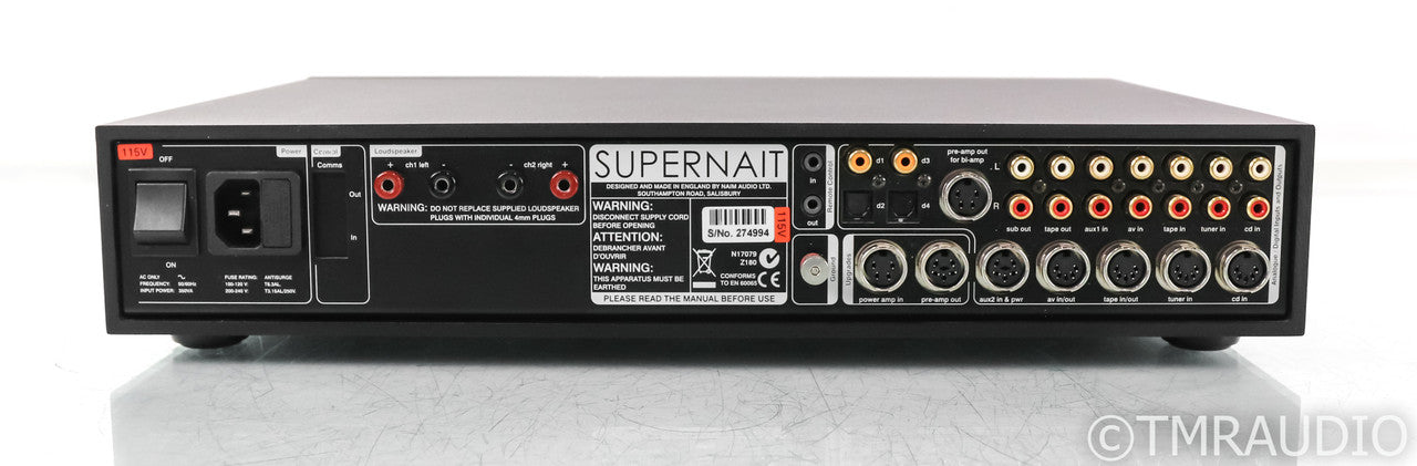 Naim SuperNait Stereo Integrated Amplifier; Remote; Black; Gen 1