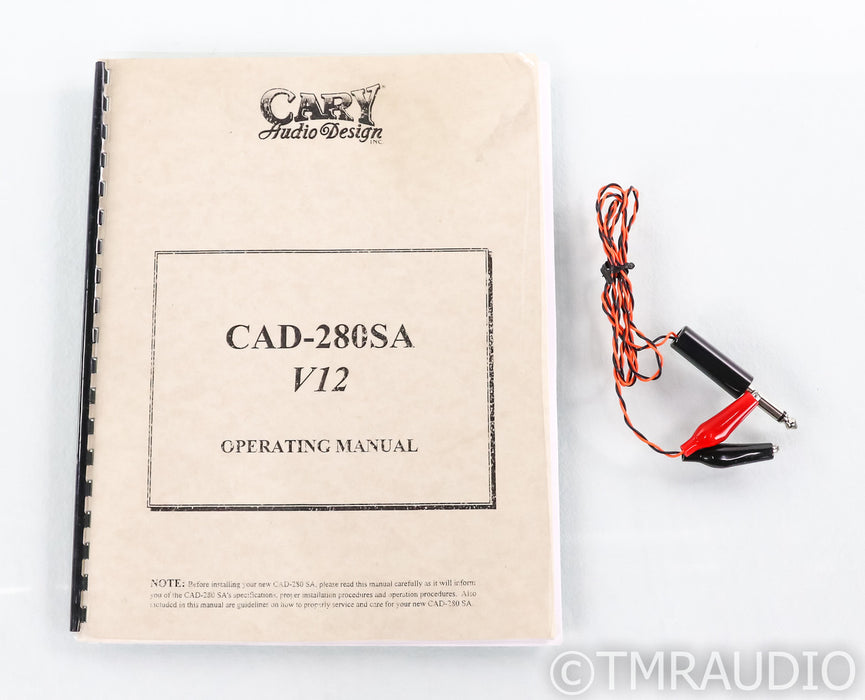 Cary Audio V12R CAD-280-SA Stereo Tube Power Amplifier; New Tubes