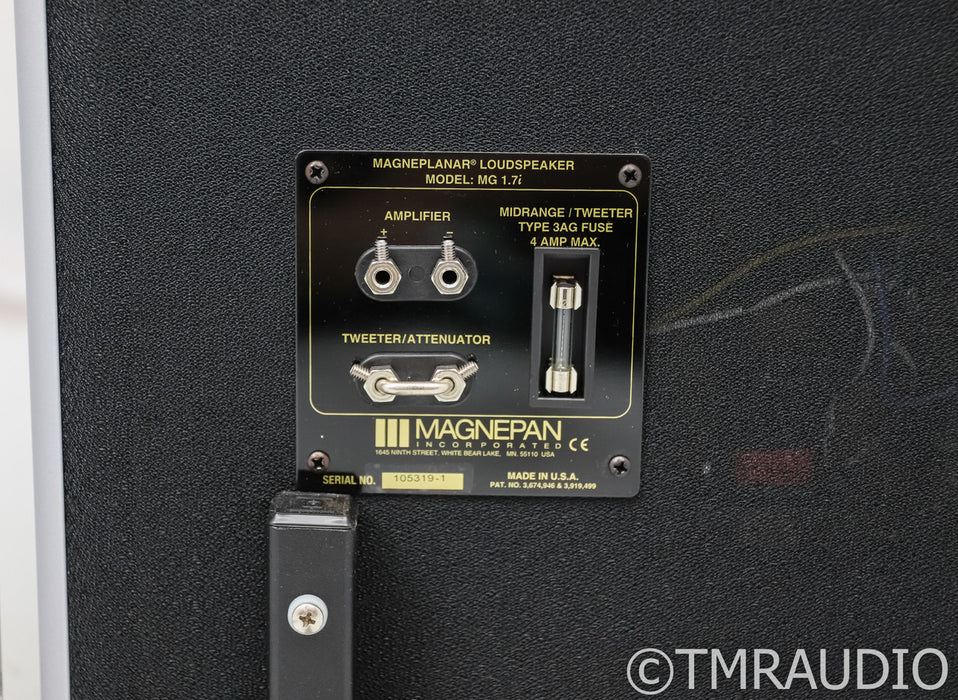 Magnepan 1.7i Floorstanding Speakers; 1.7-i; Planar Magnetic, Silver / Black