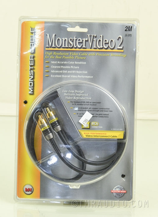 Monster Video 2 RCA / Video Cable 2 Meter NIB