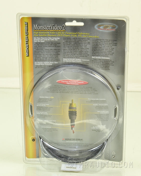 Monster Video 2 RCA / Video Cable 2 Meter NIB