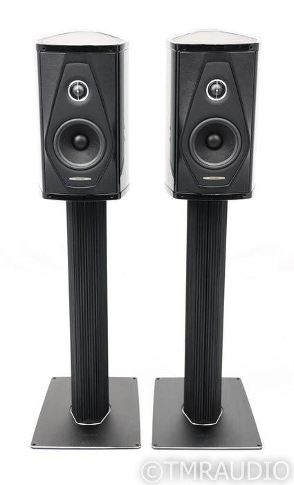 Sonus Faber Olympica 1 Bookshelf Speakers; Black Pair w/ Stands