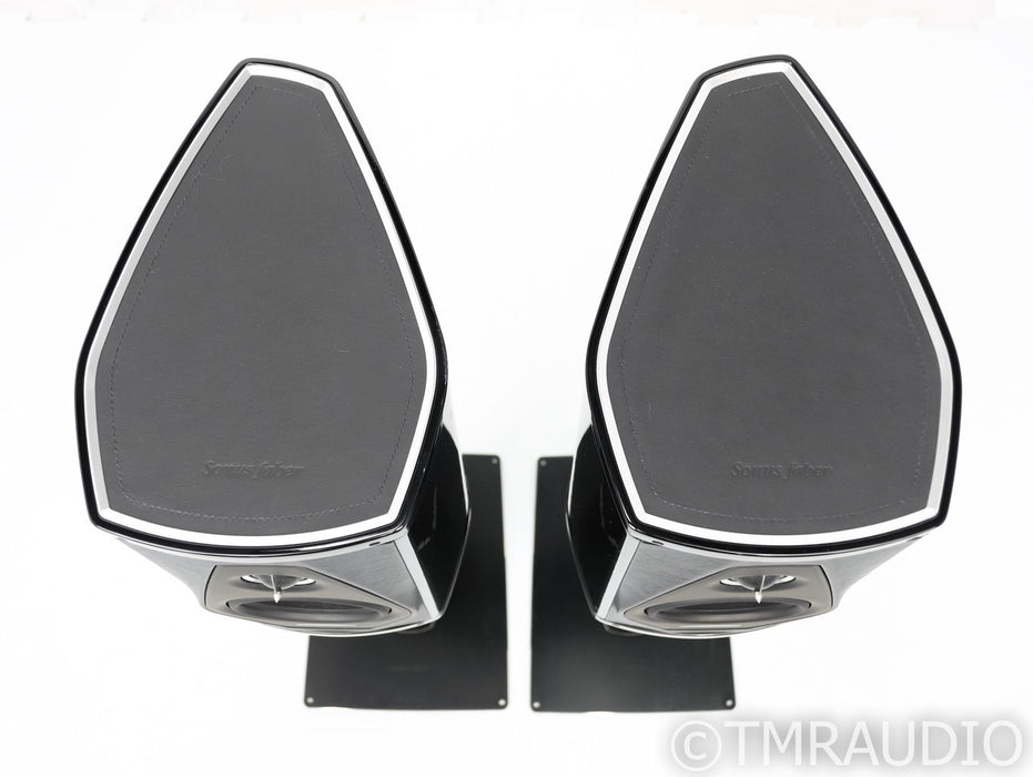 Sonus Faber Olympica 1 Bookshelf Speakers; Black Pair w/ Stands