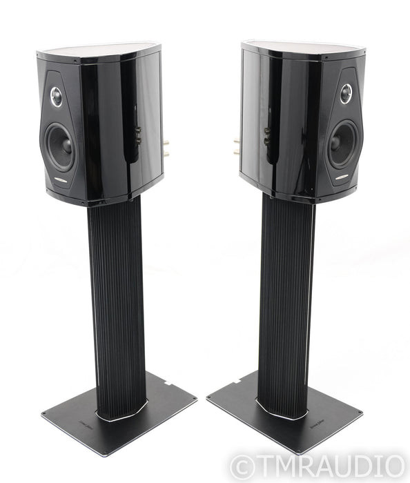 Sonus Faber Olympica 1 Bookshelf Speakers; Black Pair w/ Stands