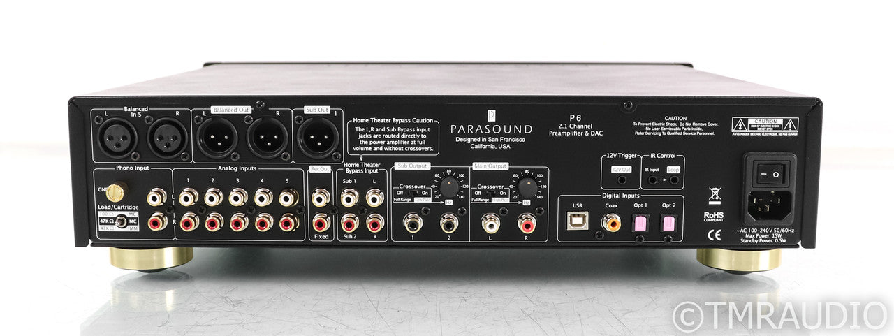 Parasound P6 2.1 Channel Preamplifier; P-6; Black; Remote
