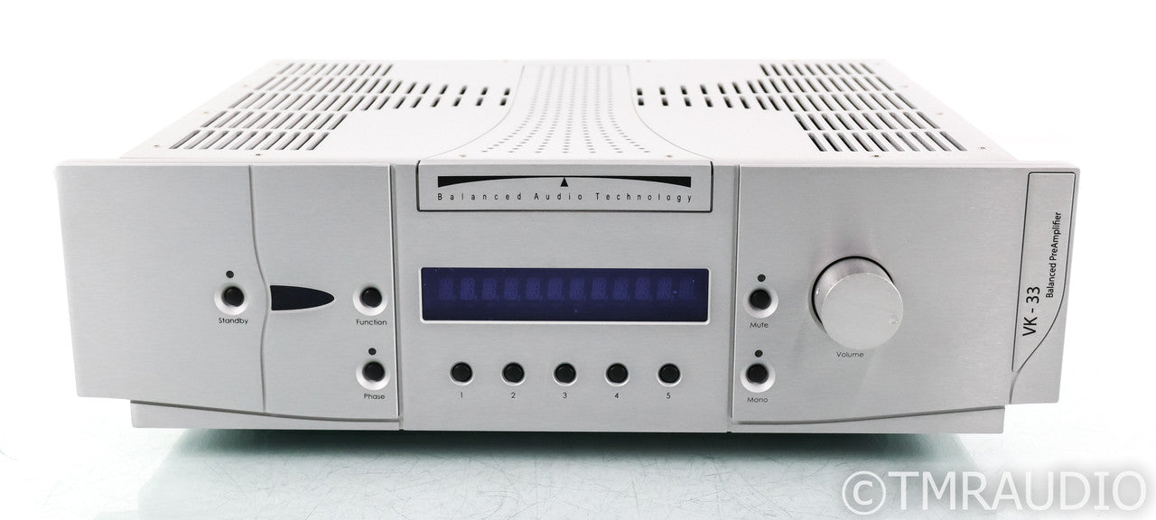Balanced Audio Technology VK-33 Stereo Tube Preamplifier; Remote; Silver; VK33