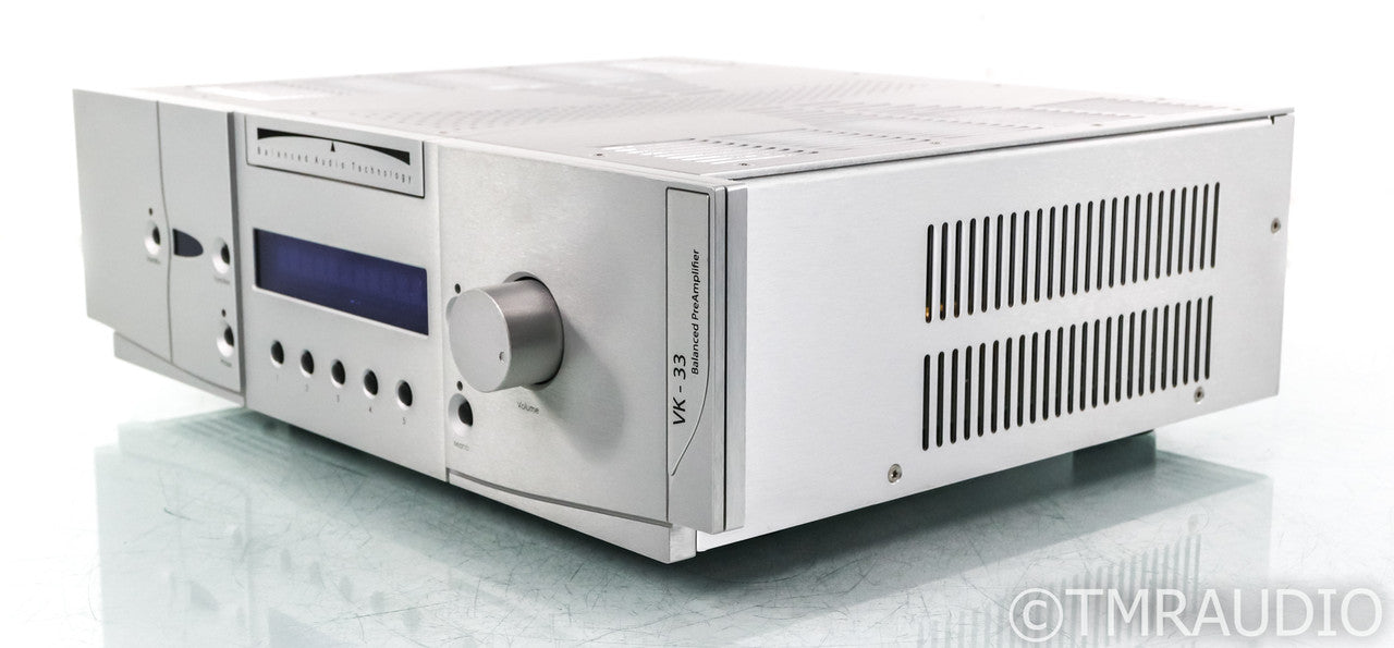 Balanced Audio Technology VK-33 Stereo Tube Preamplifier; Remote; Silver; VK33