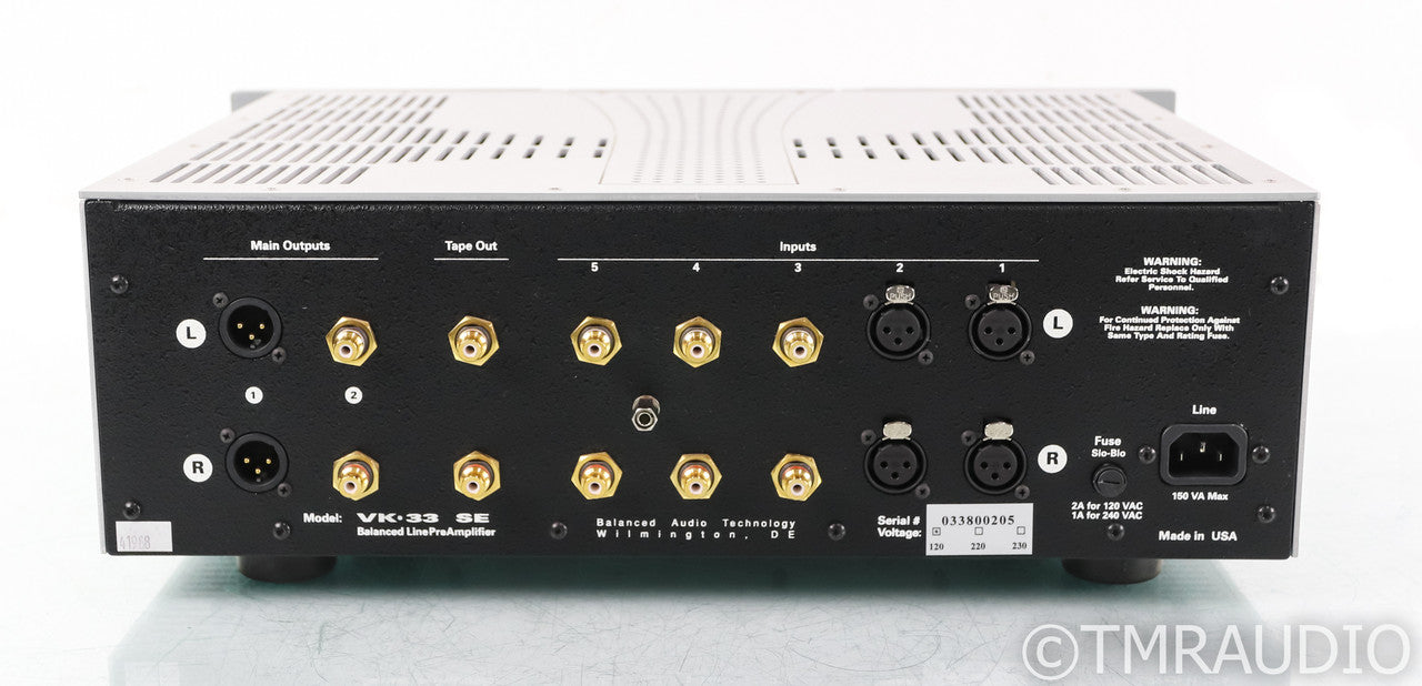 Balanced Audio Technology VK-33 Stereo Tube Preamplifier; Remote; Silver; VK33