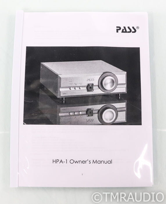 Pass Labs HP A-1 Headphone Amplifier / Preamplifier; HPA1