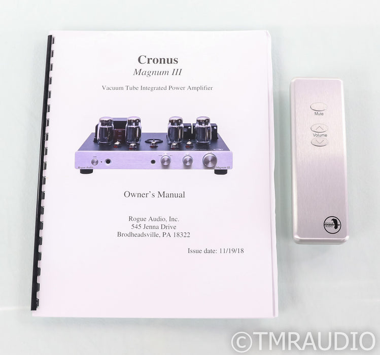 Rogue Audio Cronus Magnum III Stereo Tube Power Amplifier; Black; Remote