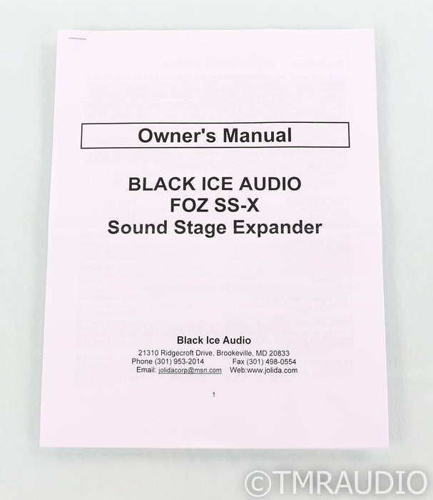 Black Ice Audio FOZ SS-X Sound Stage Expander; SSX; Jolida