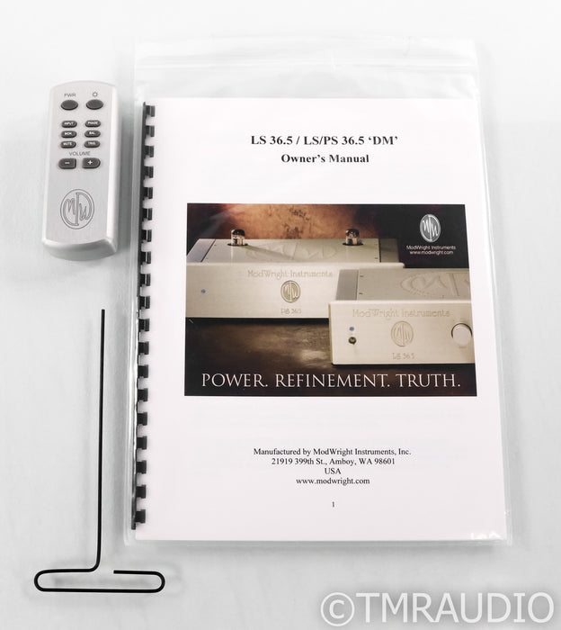 ModWright LS 36.5 Stereo Tube Preamplifier; LS36.5; Silver; Remote (Open Box)
