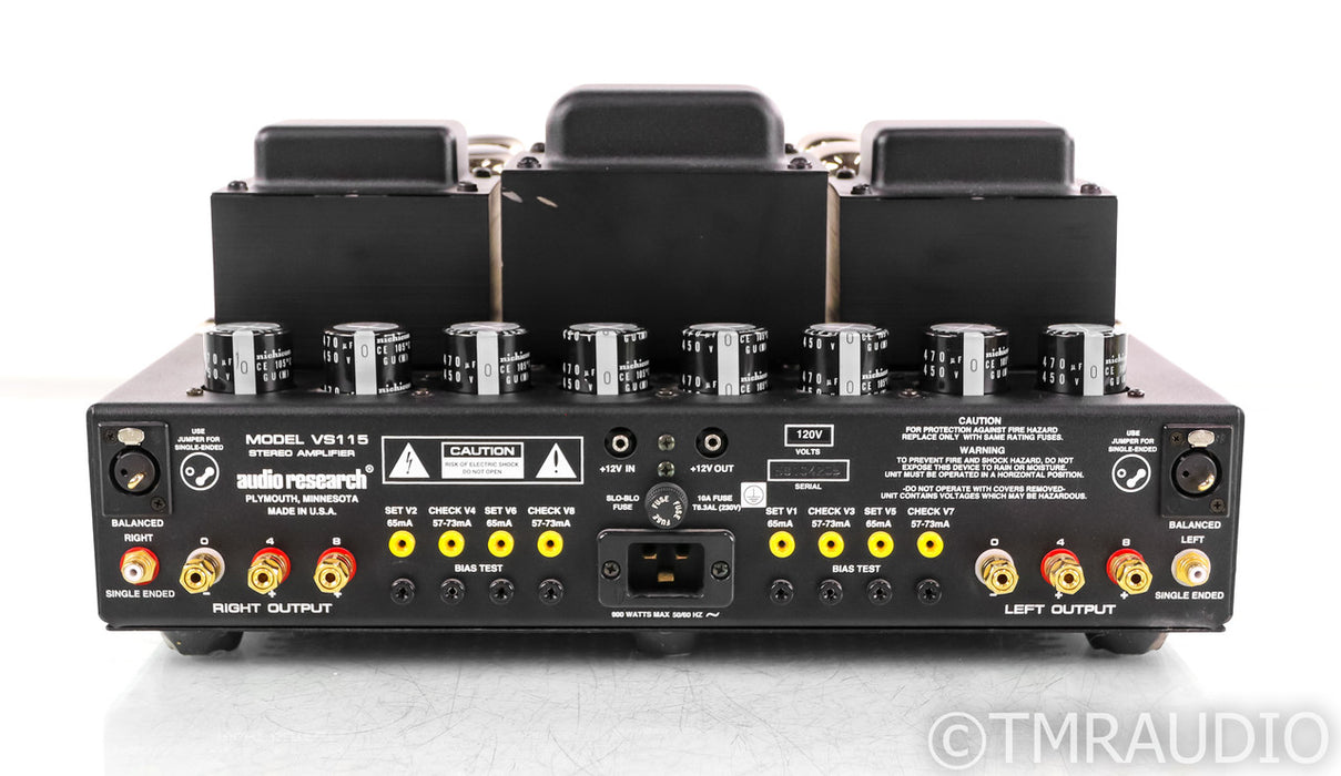 Audio Research VS115 Stereo Tube Power Amplifier; VS-115; Black / Silver