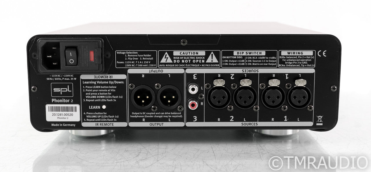 SPL Phonitor 2 Preamplifier / Headphone Amplifier; Silver; Remote