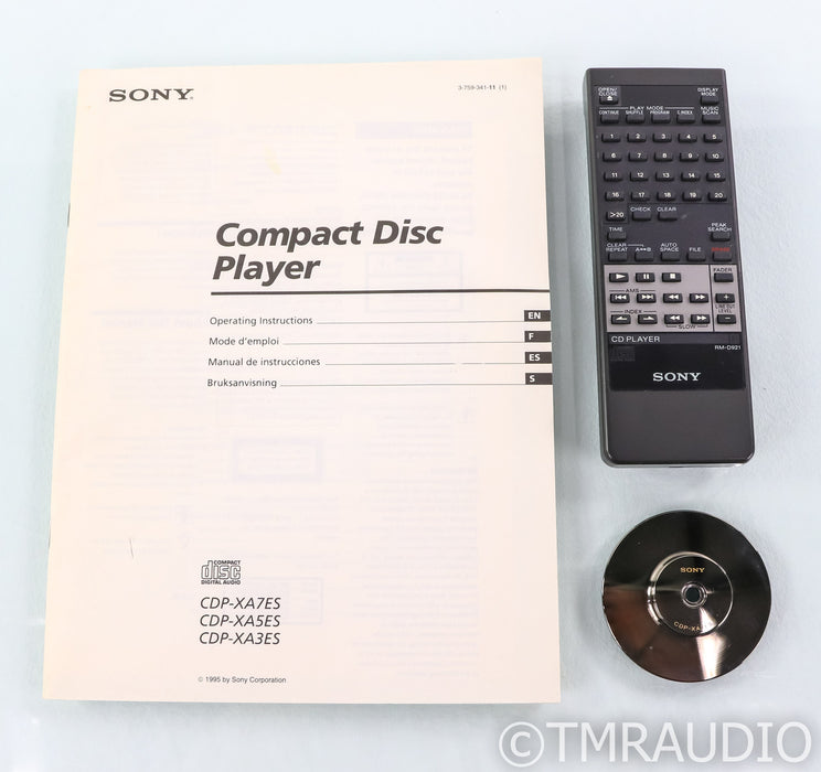 Sony CDP-XA7ES CD Player; CDPXA7ES; Remote