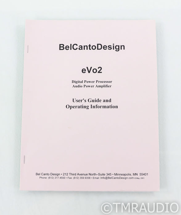 Bel Canto eVo 2 Gen 2 Stereo Power Amplifier; Ace Tomato Reference Upgrade