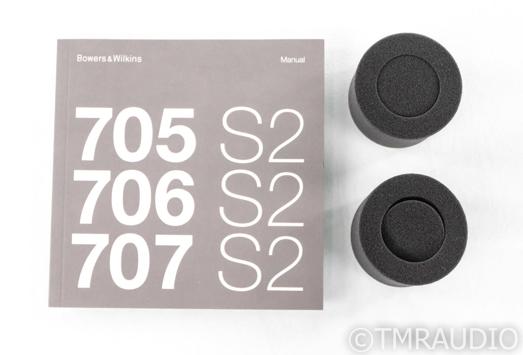 B&W 705 S2 Bookshelf Speakers; Gloss Black Pair