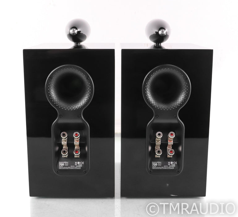 B&W 705 S2 Bookshelf Speakers; Gloss Black Pair