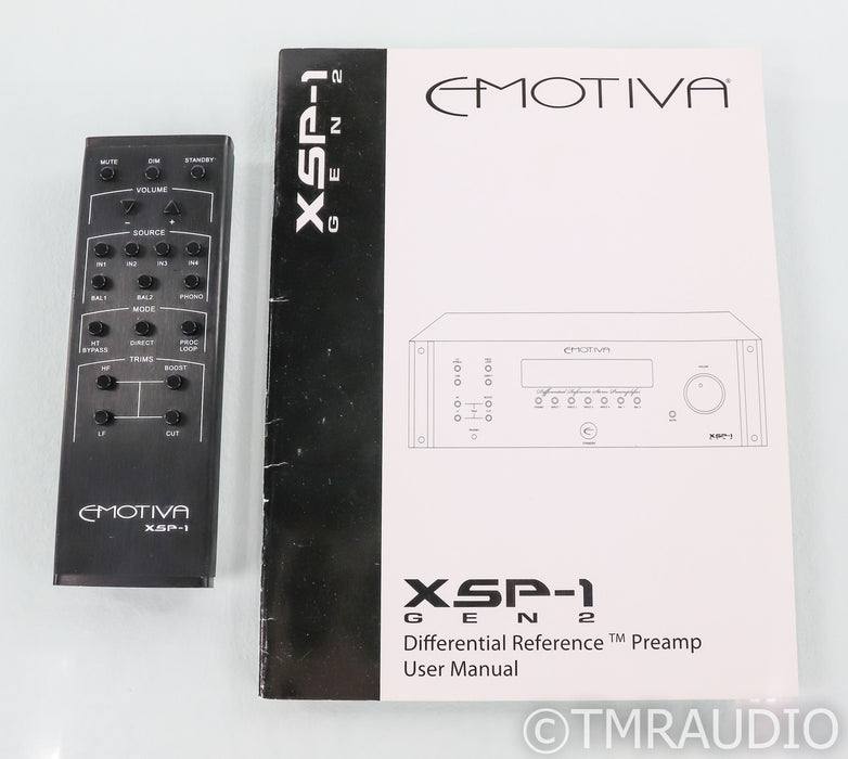 Emotiva XSP-1 Gen 2 Stereo Preamplifier; Remote; MM / MC Phono; Black; XSP1