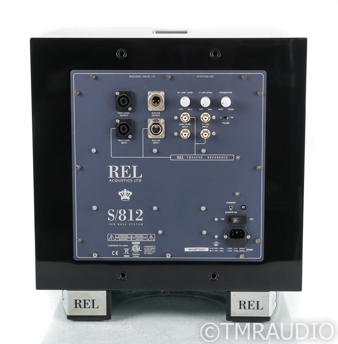 REL S/812 12" Powered Subwoofer; S812; Gloss Black (Open Box)