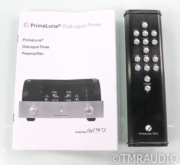 PrimaLuna DiaLogue Three Stereo Tube Preamplifier; Black; Remote