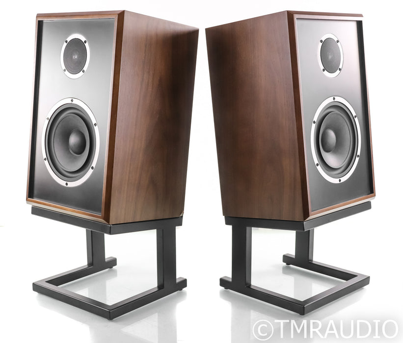 KLH Model 3 Bookshelf Speakers; Walnut Pair w/ Stands; Model Three