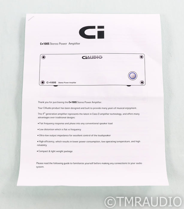 Channel Islands C-100S Stereo Power Amplifier; C100S; CI