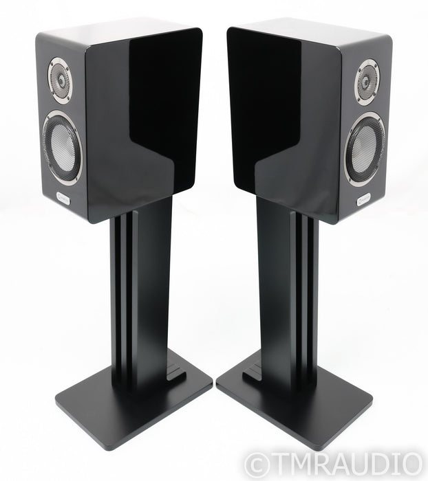 Marten Oscar Duo Bookshelf Speakers; Black Walnut Matte Pair w Stands