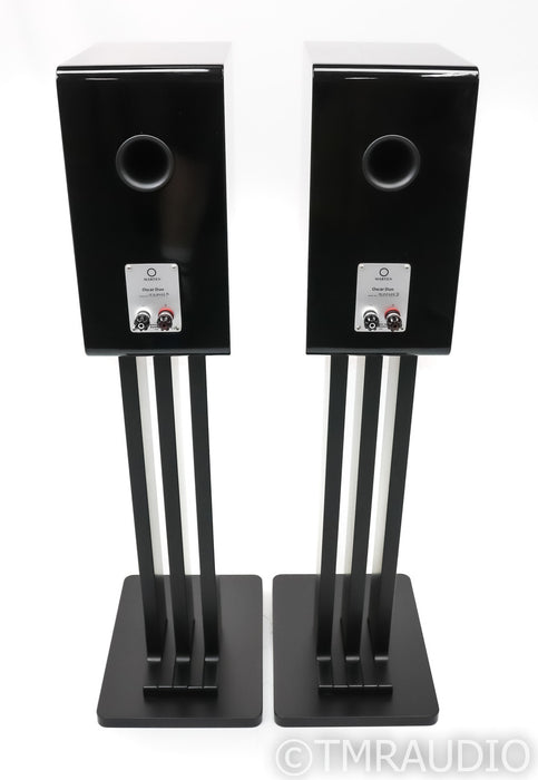 Marten Oscar Duo Bookshelf Speakers; Black Walnut Matte Pair w Stands