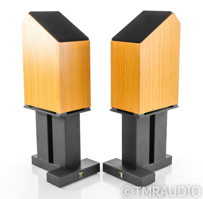 Shahinian Acoustics Larc Bookshelf Speakers; Oak Pair w Stands