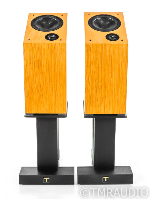 Shahinian Acoustics Larc Bookshelf Speakers; Oak Pair w Stands