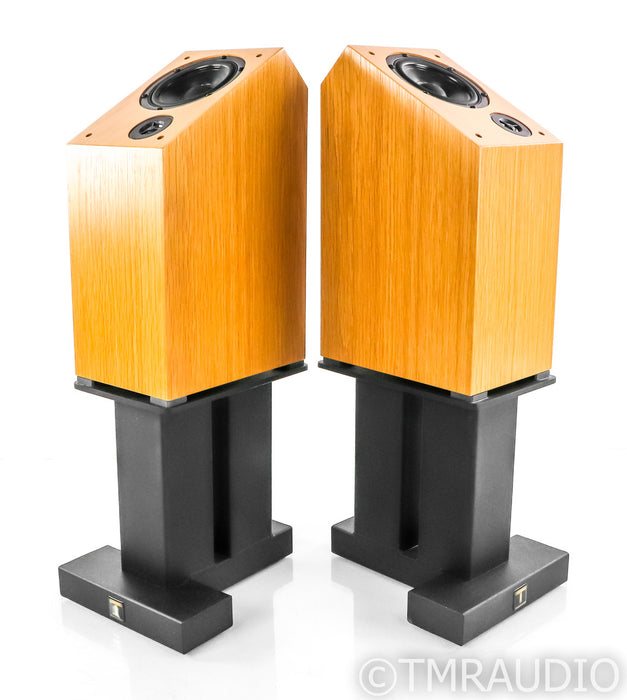 Shahinian Acoustics Larc Bookshelf Speakers; Oak Pair w Stands