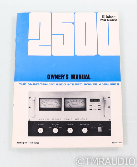 McIntosh MC 2500 Vintage Stereo Power Amplifier; MC2500