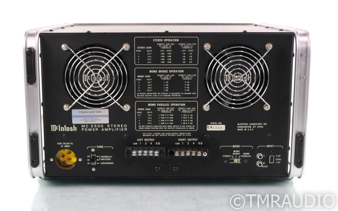 McIntosh MC 2500 Vintage Stereo Power Amplifier; MC2500