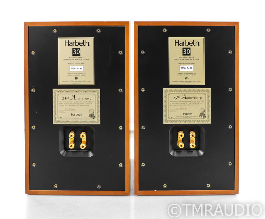 Harbeth M30 25th Anniversary Bookshelf Speakers; Cherry Pair; M-30